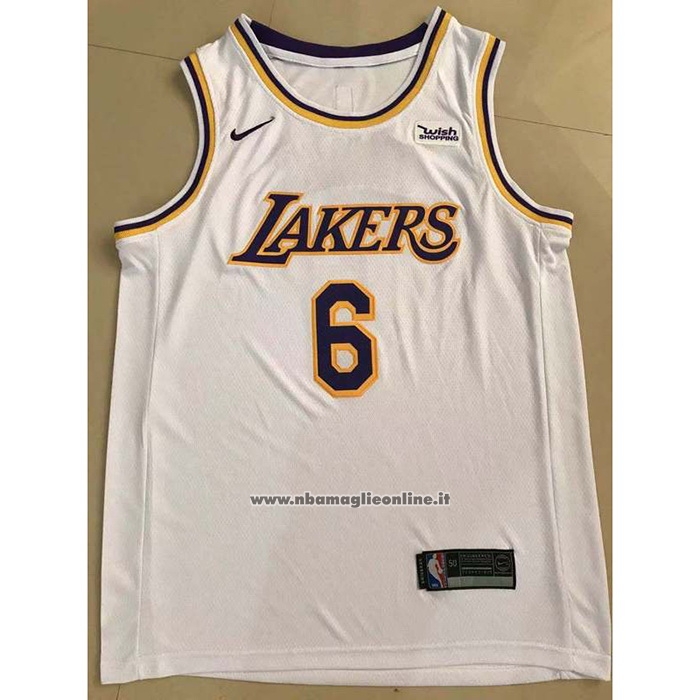 Maglia Los Angeles Lakers LeBron James #6 Association 2021-22 Bianco